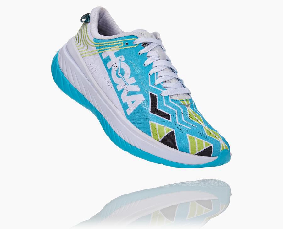 Tenis Hoka One One Hombre Azules/Blancos - Ironman Kona Carbon X - AYNM87139